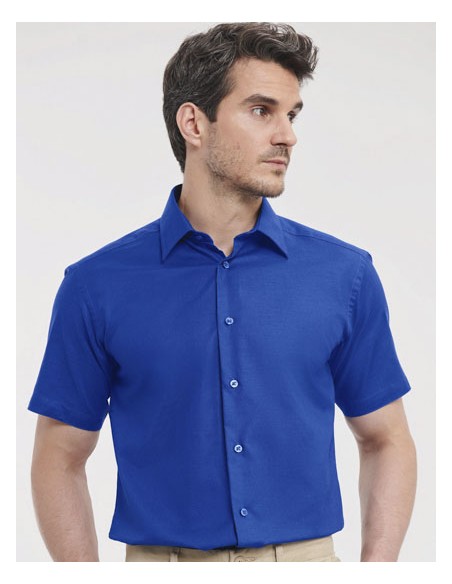 RUS-0R923M0-Men's Short Sleeve Tailored Oxford Shirt 2